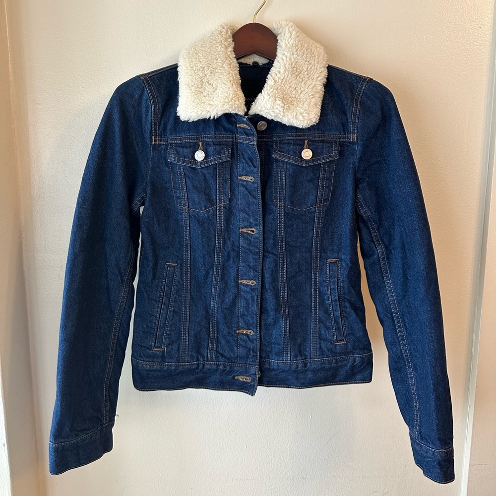 Banana Republic Jean quilted jacket with wool collar XS